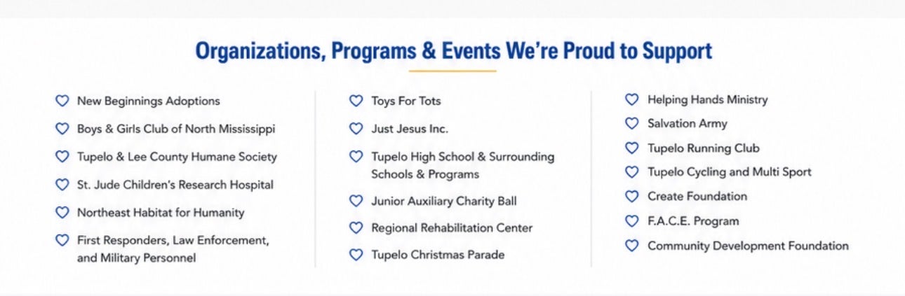 Organizations programs and events supported by Dwayne Blackmon Chevrolet